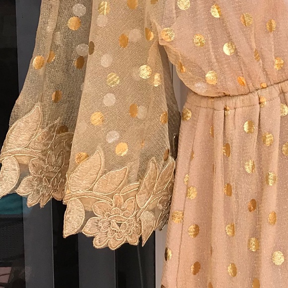 Gold V Neck Letters Of Love Mini Dress - Picture 8 of 8